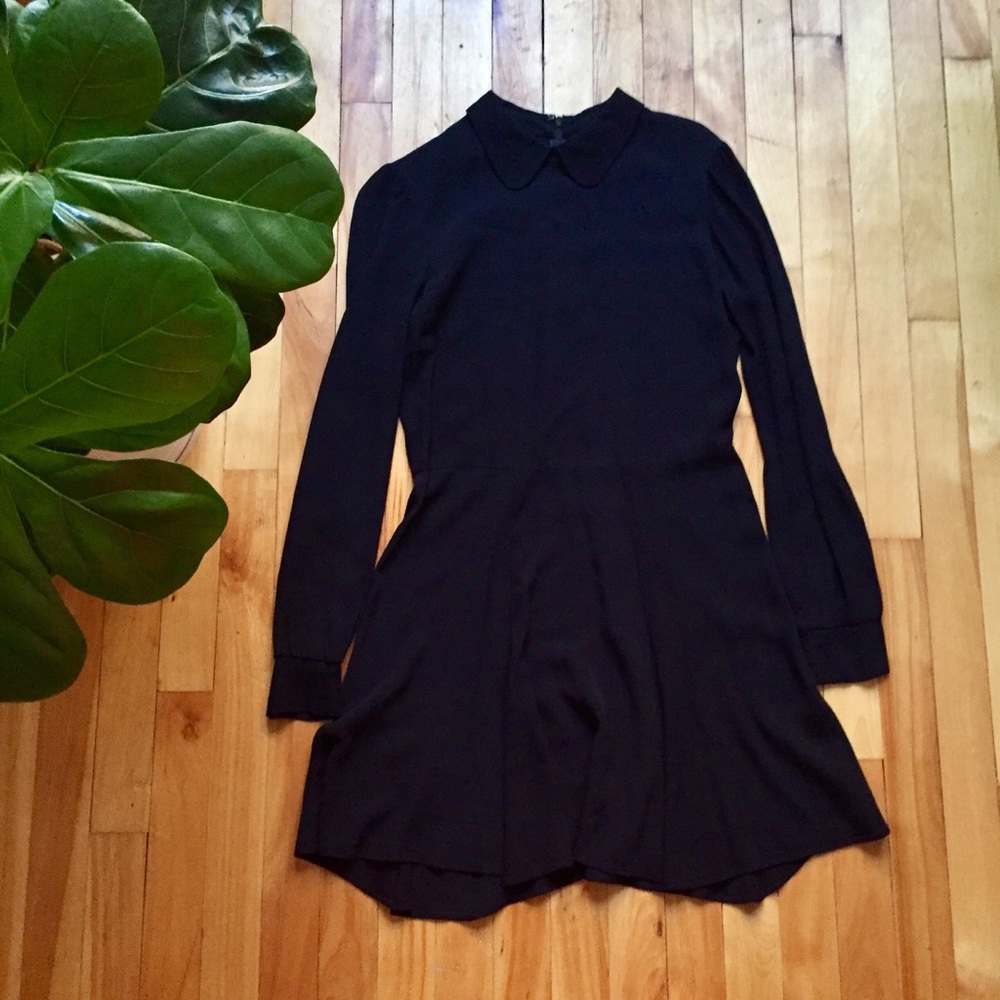 Reformation Peter Pan collar fit flare long sleeve